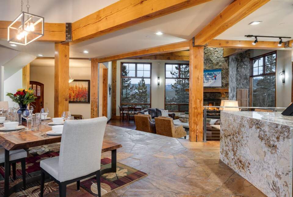 Open kitchen and living spaces