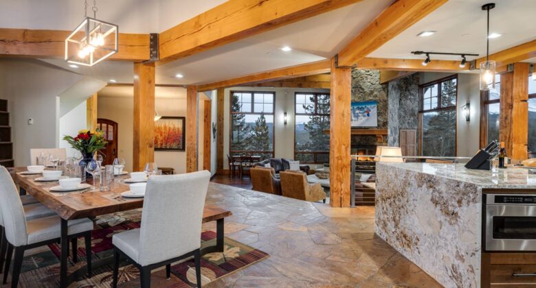 Open kitchen and living spaces