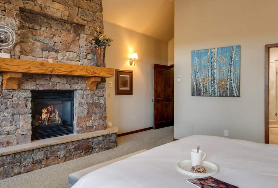 Master bedroom with fireplace