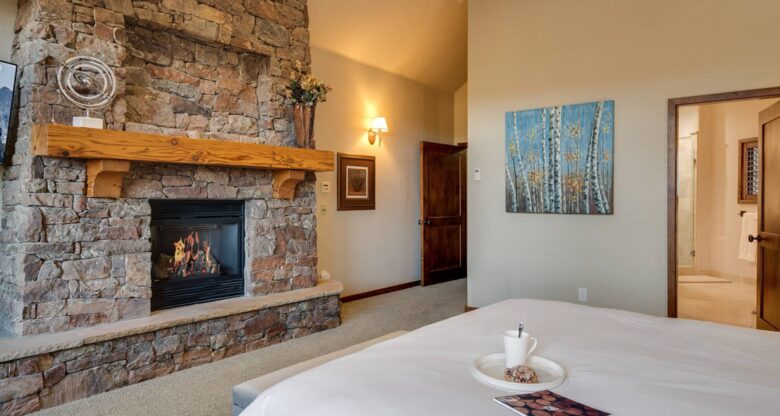 Master bedroom with fireplace