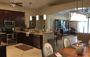 Open living room and kitchen