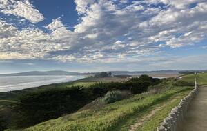 Looking from golf course to beach.