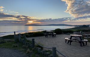 Sunset at picnic area.