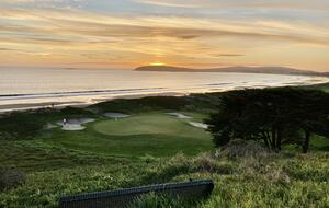Sunset at golf course/beach.