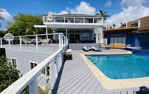 Estate Back Yard with 4 Decks, Pool and Guest Cabana