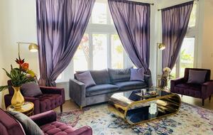 Purple Living Room / Media Room
