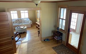 Looking into living room