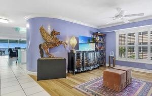 Den has queen sleeper sofa