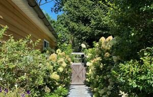 Entry pathway from driveway to main house back deck