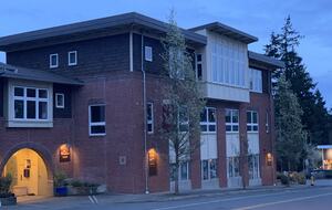 The exterior of the building from Winslow Way