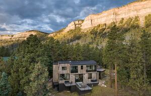 Aerial view looking southwest towards the Hermosa Cliffs.