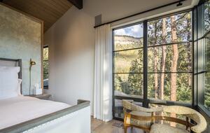 Master bedroom looking west towards the cliffs.