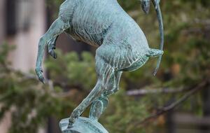 Gazelle sculpture outside Dining Room.