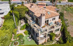 Drone view of West gardens and Villa