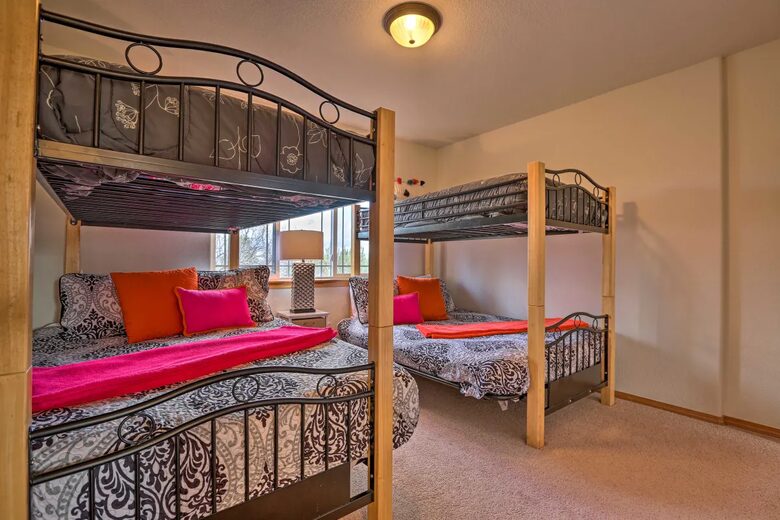 main level- twin bunk bed & full bunk bed
