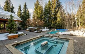 Large hot tub with heated pool