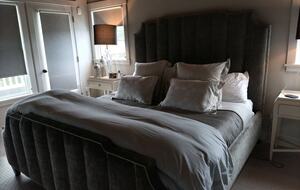 Primary bedroom with king bed