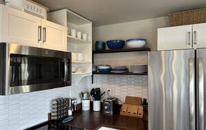 Well-stocked kitchen.