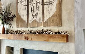 Electric fireplace in living room.