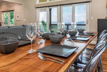 Custom live edge dining table seats plenty