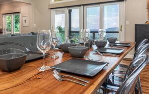 Custom live edge dining table seats plenty