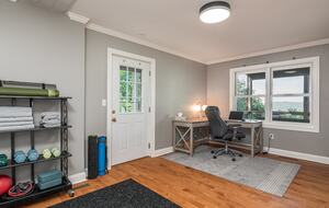 Downstairs office / workout room with door for more privacy