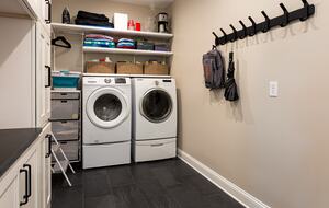 Laundry room off garage