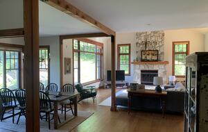 Open space living room and dining room