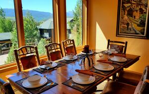 Dining room with mountain views
