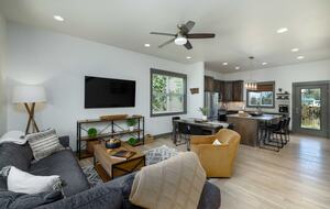 Open family room and kitchen