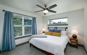 Primary bedroom with king bed