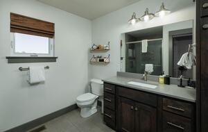 Primary bathroom with walk-in shower