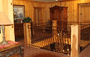 Red Stag Lodge second floor lobby.