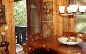 From the dining room to the private deck and hot tub.