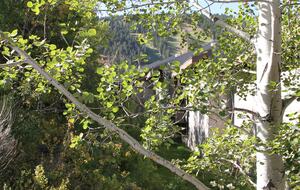 View from the hot tub towards Deer Valley slopes.