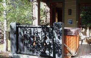 Private hot tub on back deck.