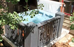 Private hot tub.