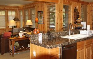 Kitchen island into great room.