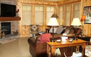 Ample seating in great room.