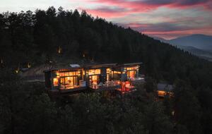 From the air at twilight with Mount Rosalie in the far back