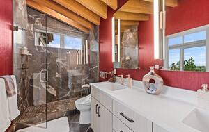 Primary en suite bathroom featuring heated Toto toilet/bidet