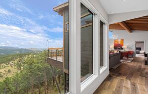 View from hallway connecting main cabin to the guest suite