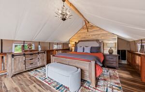 Gas stove, luxurious king bed, shower, sink & toilet