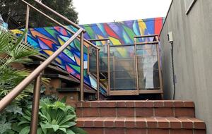 Hillevator to assist you taking suitcases up to the house