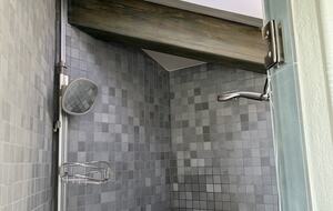Primary bathroom shower stall.