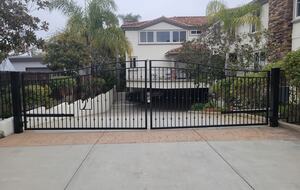 Gate leading to underground parking garage