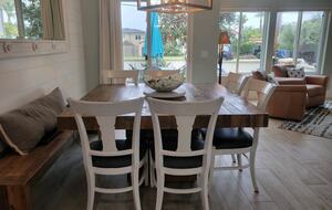 Large dining table with room for 8