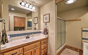 Primary bathroom on first floor, with Jetted tub