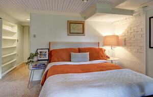 Daylight basement guest bedroom