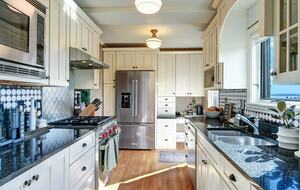 Kitchen on main floor with Wolf range